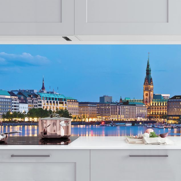 Platte Küchenrückwand Hamburg Skyline