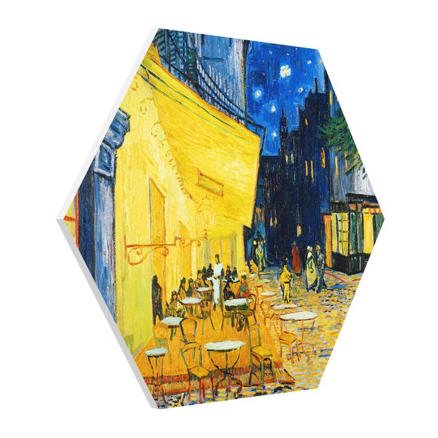Hexagon Wandbild Vincent van Gogh - Café-Terrasse in Arles