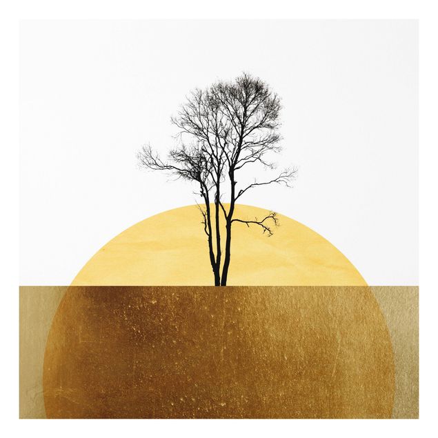 Bilder Goldene Sonne mit Baum