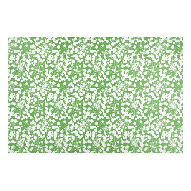 Magnettafel - Natürliches Muster Pusteblume mit Punkten vor Grün - Hochformat 3:2