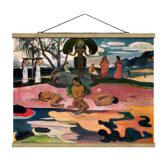 Stoffbilder mit Posterleisten Paul Gauguin - Gottestag