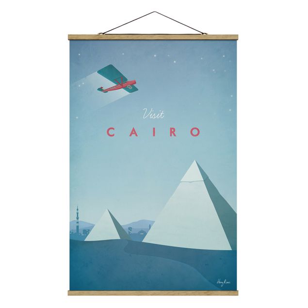 Stoffbild mit Posterleisten - Reiseposter - Cairo - Hochformat 2:3