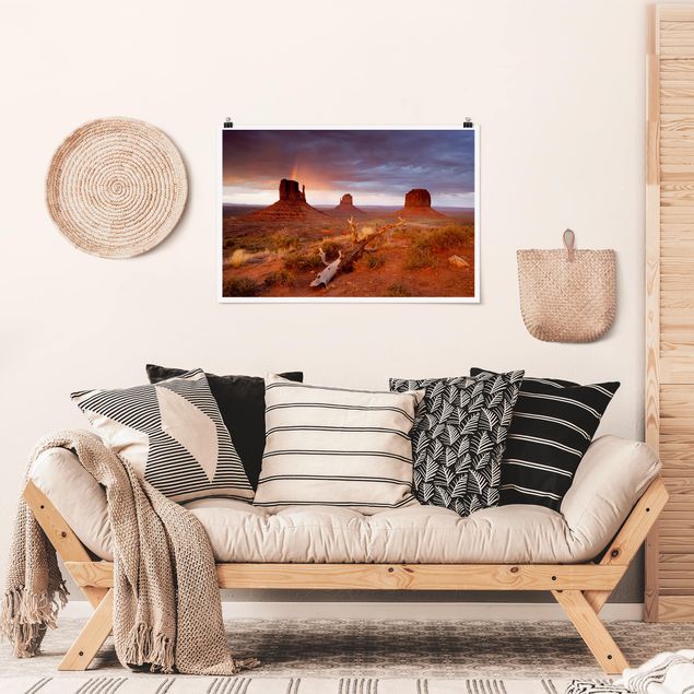 Poster - Monument Valley bei Sonnenuntergang - Querformat 2:3