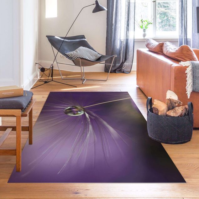 Moderner Teppich Pusteblume in Violett