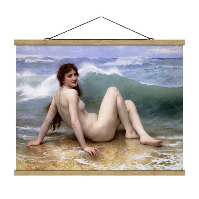 Stoffbild mit Posterleisten - William Adolphe Bouguereau - Die Welle - Querformat 4:3