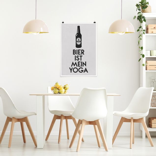 Poster - Bier Ist Mein Yoga - Hochformat 3:2