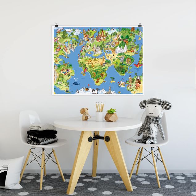 Poster - Great and funny Worldmap - Querformat 3:4