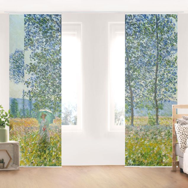 Schiebegardinen Set - Claude Monet - Felder im Frühling - 4 Flächenvorhänge