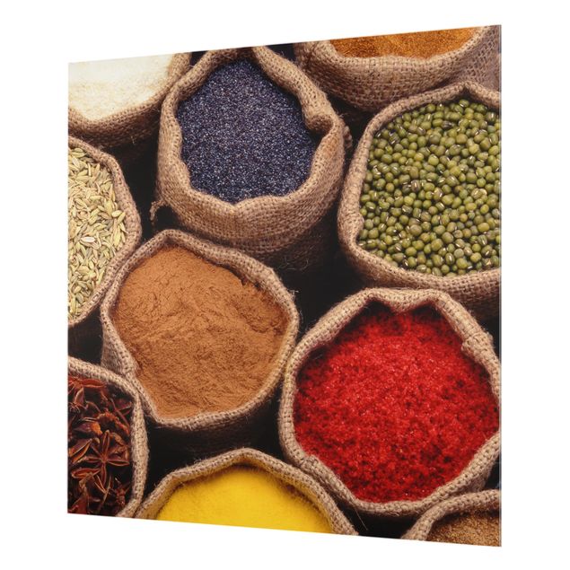 Glas Spritzschutz - Colourful Spices - Quadrat - 1:1