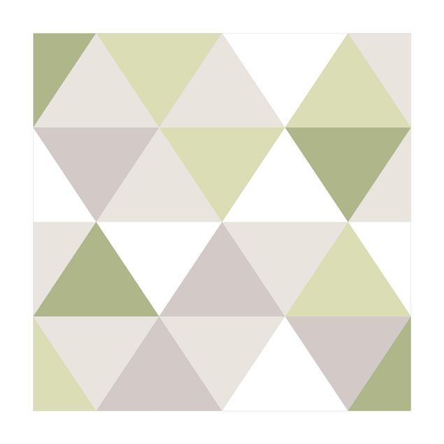 Teppiche groß Geometrisches Muster gekippte Dreiecke Grün