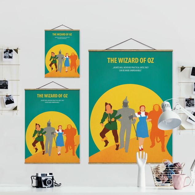 Stoffbild mit Posterleisten - Filmposter The Wizard of Oz - Hochformat 3:4
