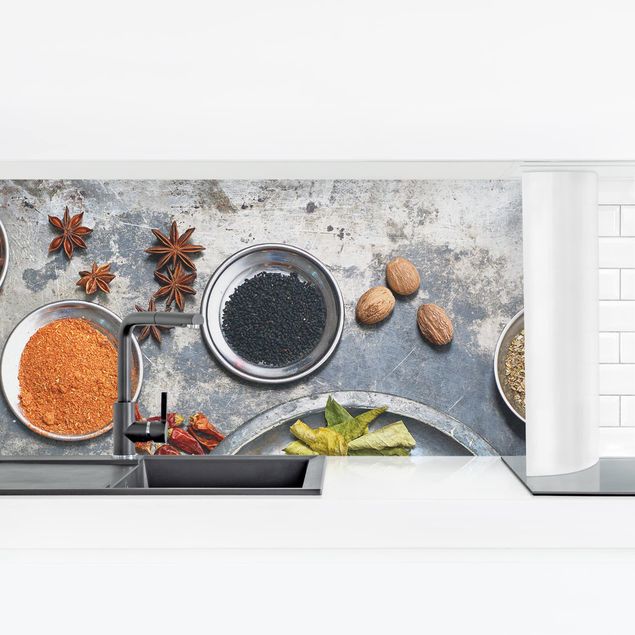 Küchenrückwand selbstklebend Shabby Gewürzplatte
