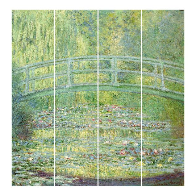 Schiebegardinen Set - Claude Monet - Japanische Brücke - 4 Flächenvorhänge
