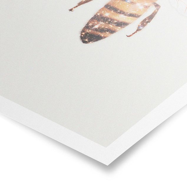 Wandbilder Biene mit Glitzer