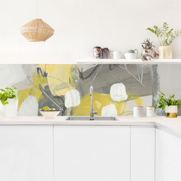 Küche Wandpaneel Zitronen im Nebel III