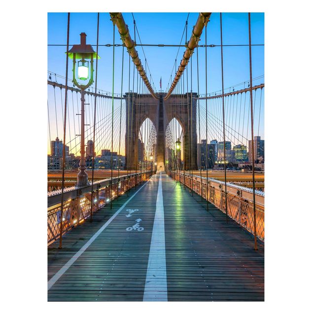Magnettafel - Morgenblick von der Brooklyn Bridge - Hochformat 3:4