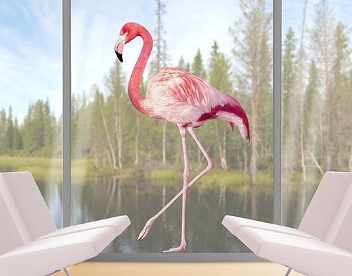 Fenstersticker Vögel Pink Flamingo