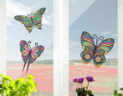 Fenstersticker Schmetterlinge Mandala Schmetterlinge