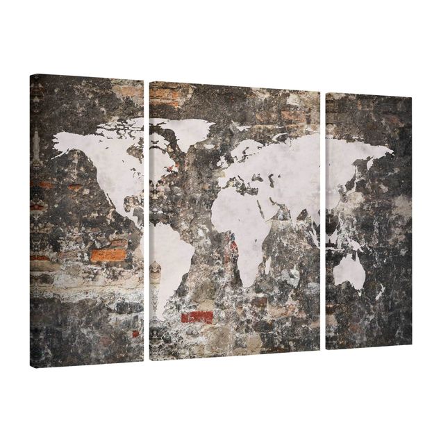 Leinwandbilder kaufen Alte Mauer Weltkarte
