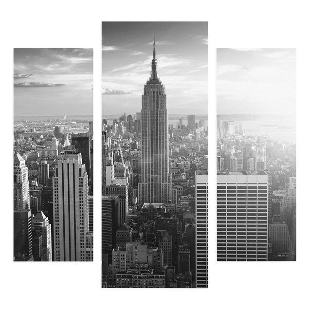 Leinwandbild 3-teilig - Manhattan Skyline - Galerie Triptychon