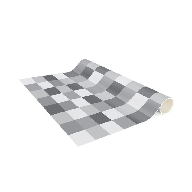 Moderner Teppich Geometrisches Muster Mosaik Grau