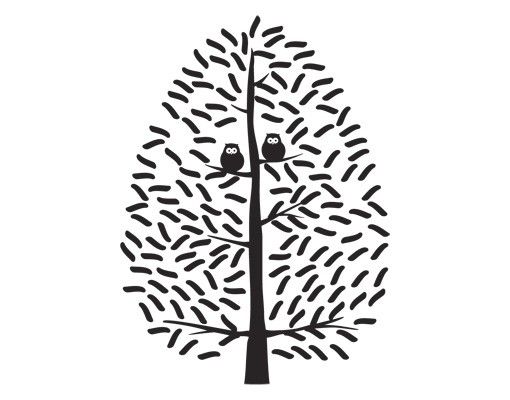 Wandtattoo Wald - Baum & Vögel Eule No.UL1068 Eulenbaum