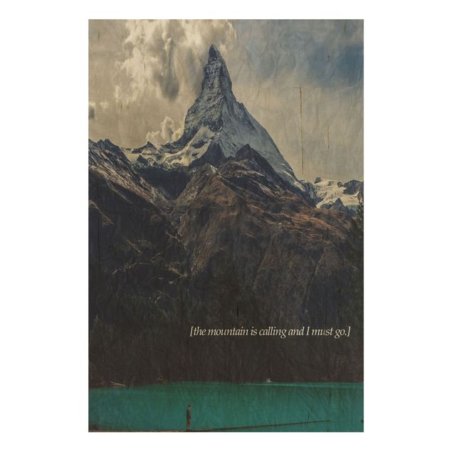 Holzbilder mit Sprüchen Lyrische Landschaften - Berg