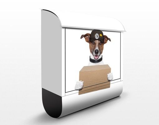 Briefkasten Tier Hund mit Paket