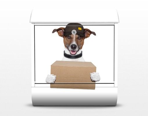 Briefkasten Design Hund mit Paket