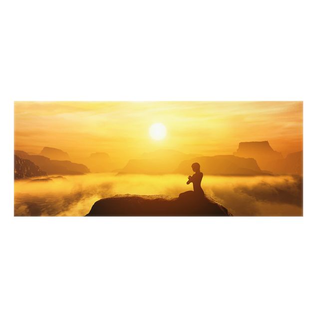 Spritzschutz Glas - Yoga Meditation - Panorama - 5:2