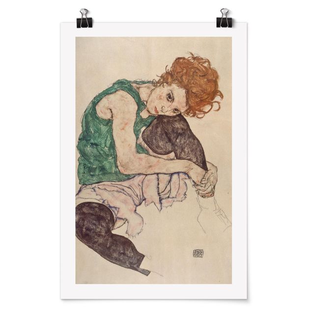 Poster kaufen Egon Schiele - Sitzende Frau mit hochgezogenem Knie