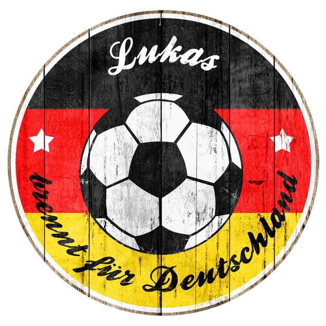 Wandtattoo Fußball - ...brennt für Deutschland Wunschtext