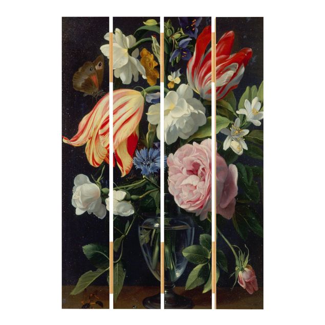 Holzbild - Daniel Seghers - Vase mit Blumen - Hochformat 3:2