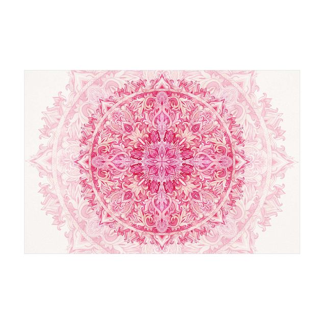 Teppich pink Mandala Aquarell Ornament pink