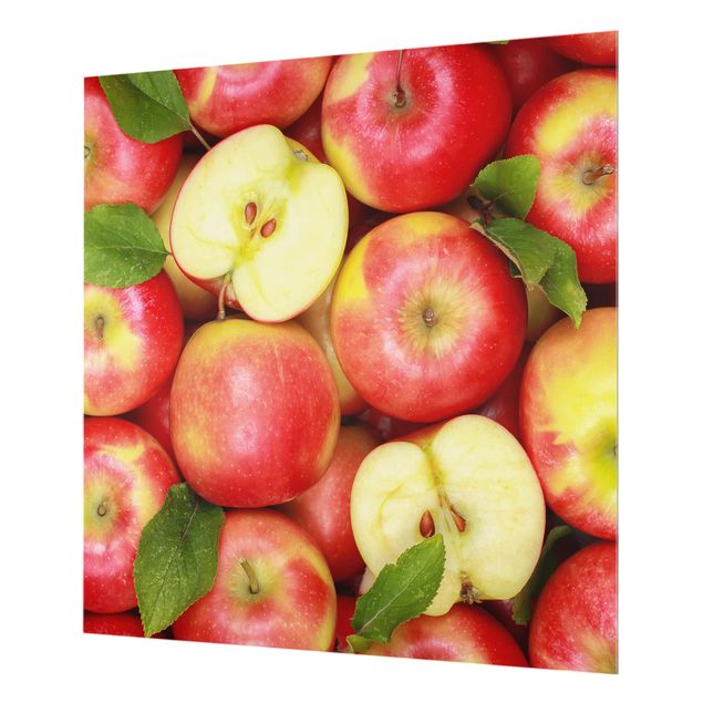 Glas Spritzschutz - Saftige Äpfel - Quadrat - 1:1