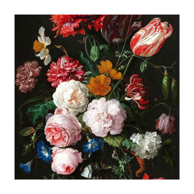 Teppich bunt Jan Davidsz de Heem - Stillleben mit Blumen in einer Glasvase