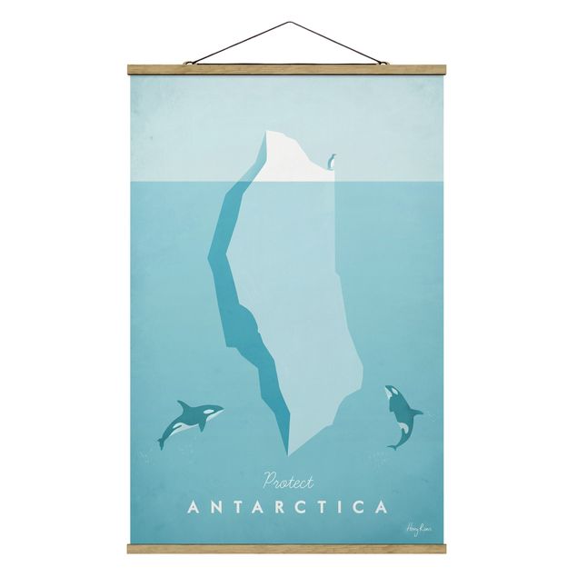 Stoffbild mit Posterleisten - Reiseposter - Antarktis - Hochformat 2:3