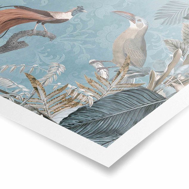 Poster bestellen Vintage Collage - Paradiesvögel