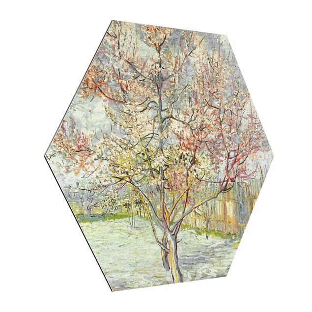 Alu Dibond Druck Vincent van Gogh - Blühende Pfirsichbäume