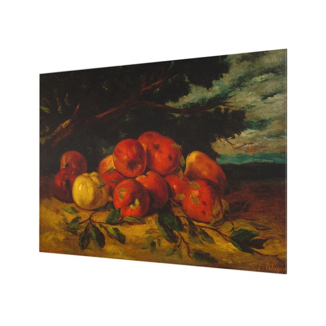 Glas Spritzschutz - Gustave Courbet - Apfelstillleben - Querformat - 4:3