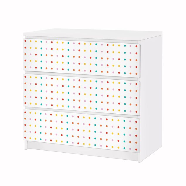 Möbelfolie für IKEA Malm Kommode - Klebefolie No.UL748 Little Dots