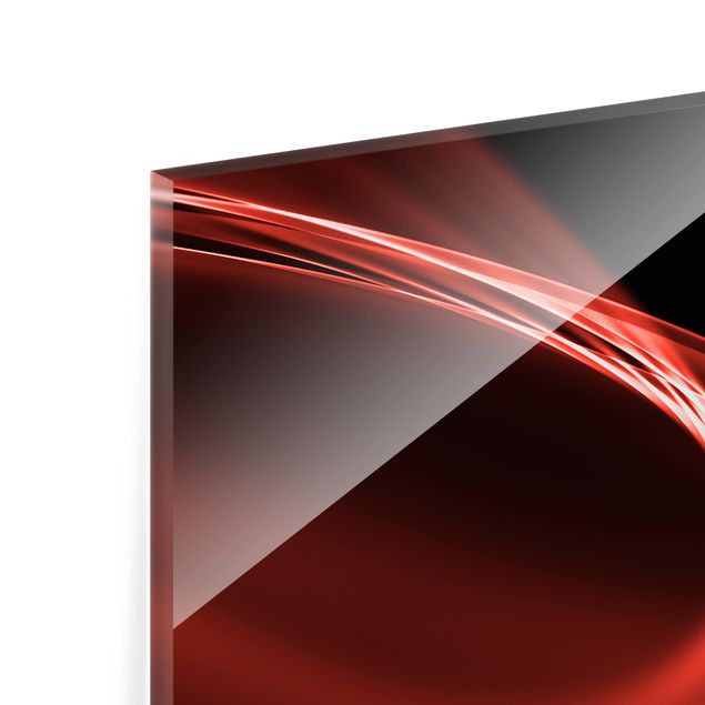Spritzschutz Glas - Red Wave - Querformat - 2:1