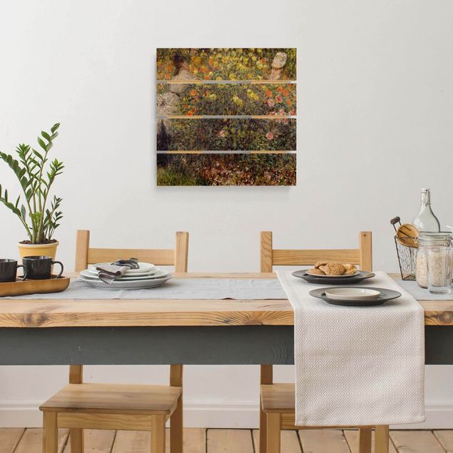 Bilder auf Holz Claude Monet - Blumengarten