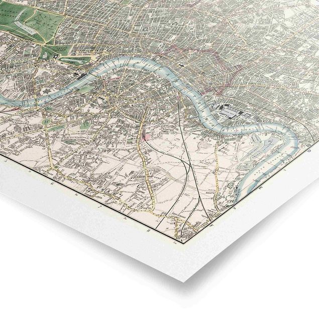 Poster - Vintage Stadtplan London - Querformat 3:4