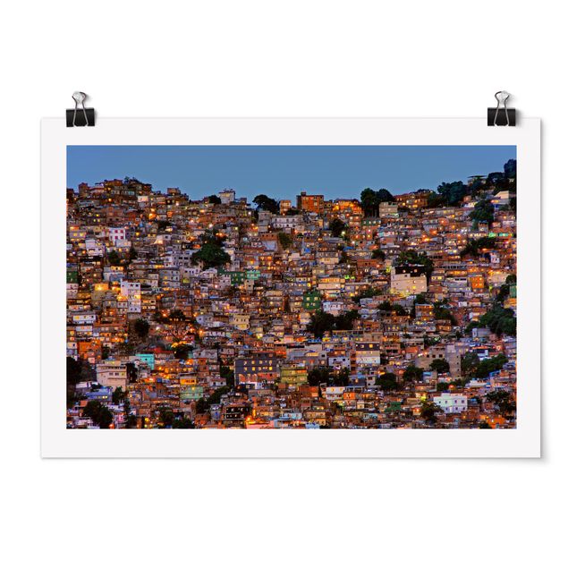 Wandbilder Rio de Janeiro Favela Sonnenuntergang