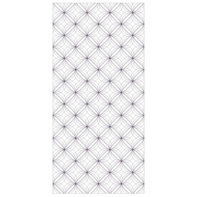 Raumteiler - Florales Muster mit violetten Kreisen 250x120cm