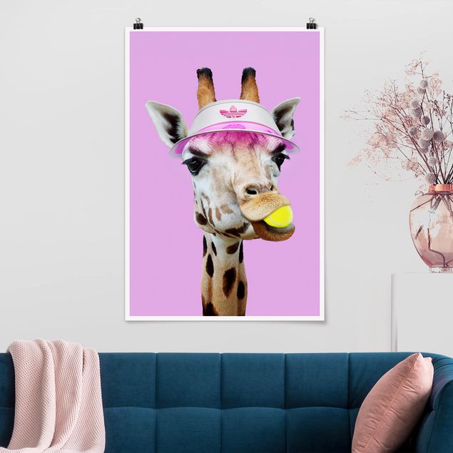 XXL Poster Giraffe beim Tennis