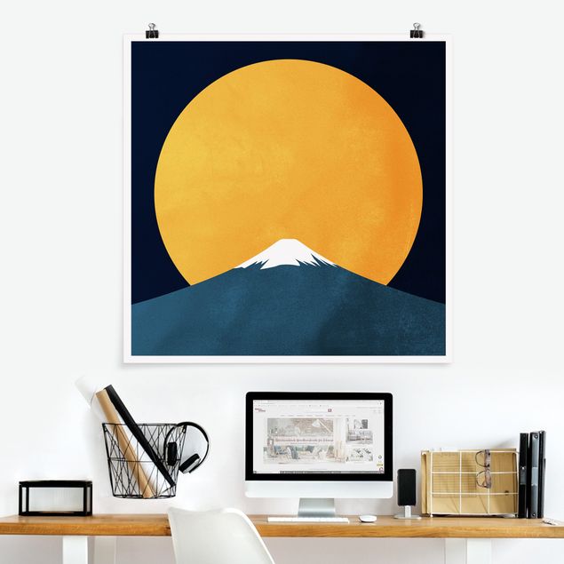 Poster Berge Sonne, Mond und Berge