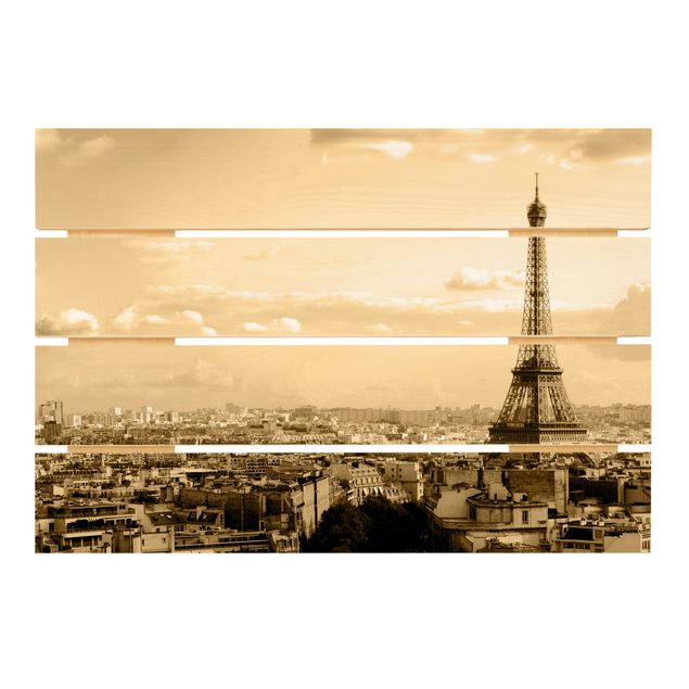 Holzbild - I Love Paris - Querformat 2:3