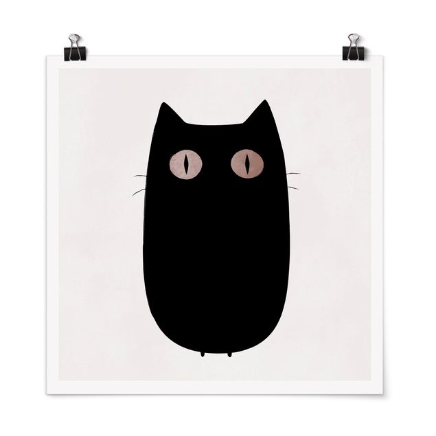 Moderne Poster Schwarze Katze Illustration
